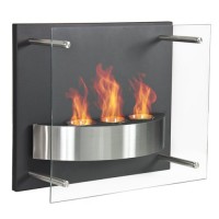 Best Choice Products Fireplace Wall Mount Ethanol Gel Fuel Burner 3 Reservoir Glass Contemporary Design - B00H5BNK2C